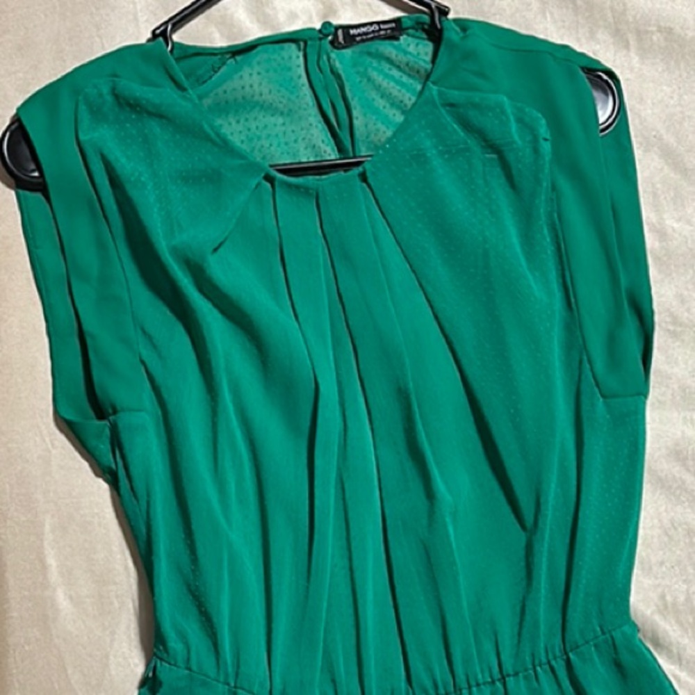 Mango Green Sleeveless Sundress Mini